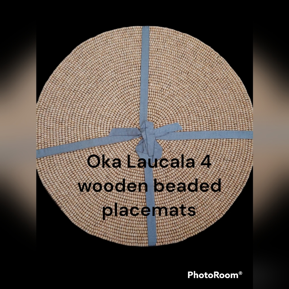 Oka set of 4 Laucala wooden beaded placemats
